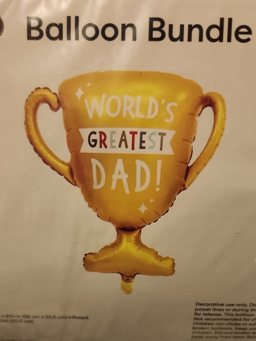 Target Gold 'World's Greatest Dad' Trophy Balloon and Weight.